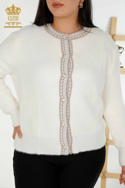Cardigan cu ridicata pentru femei Angora Ecru - 30183 | KAZEE - 3