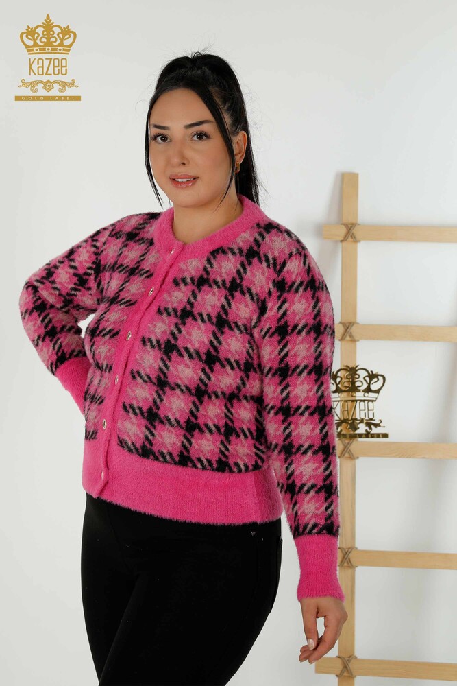 Cardigan cu ridicata pentru femei Angora Fuchsia - 30128 | KAZEE - 1