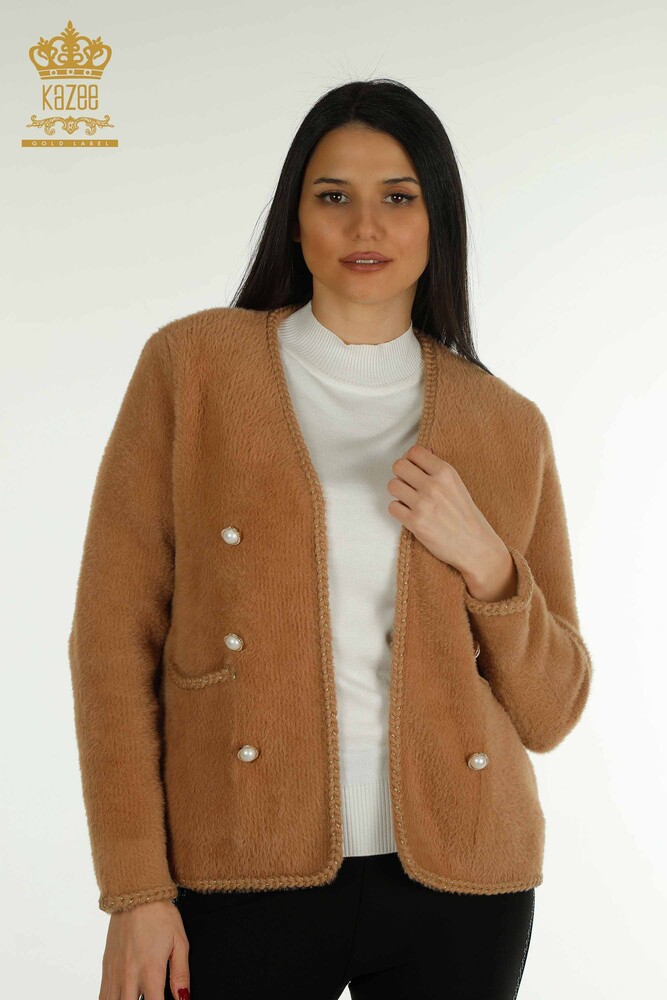 Cardigan cu ridicata Angora pentru femei - Buzunar Detaliat - Nurk - 30799 | KAZEE - 1