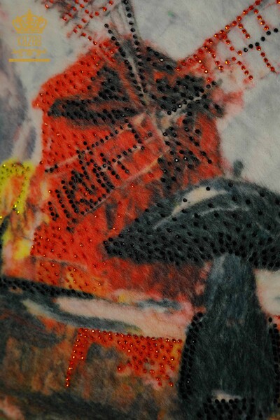 Angro Pulover de tricotaj Angora pentru femei - cu piatra brodata - Digital - 40016 | KAZEE - Thumbnail