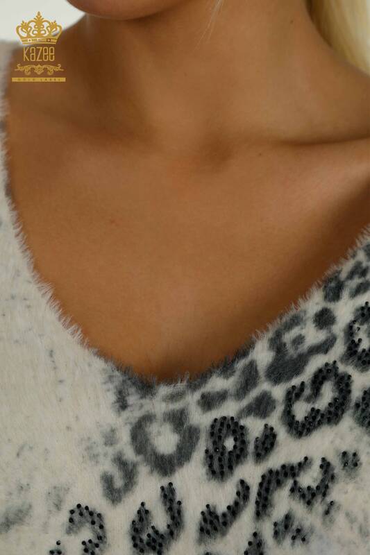 Pulover cu mânecă lungă pentru femei Angora Tricotaj - Digital - 40020 | KAZEE