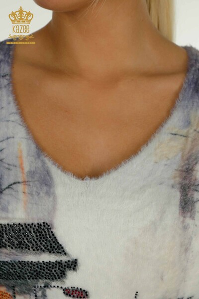 Pulover cu mânecă lungă pentru femei Angora Tricotaj - Digital - 40023 | KAZEE - Thumbnail