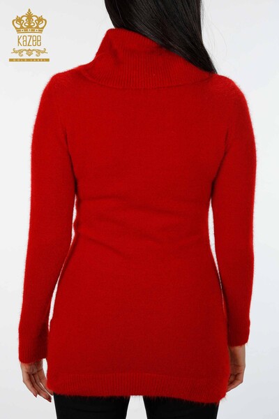 Comerț cu ridicata pentru femei angora tunică tigru cu model de buzunar brodat de piatră - 18880 | KAZEE - 6