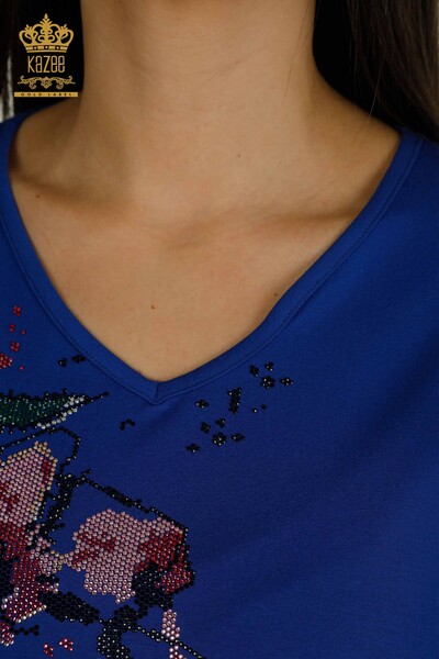 Bluză de damă cu ridicata - brodate cu piatră - Saks - 79107 | KAZEE - Thumbnail