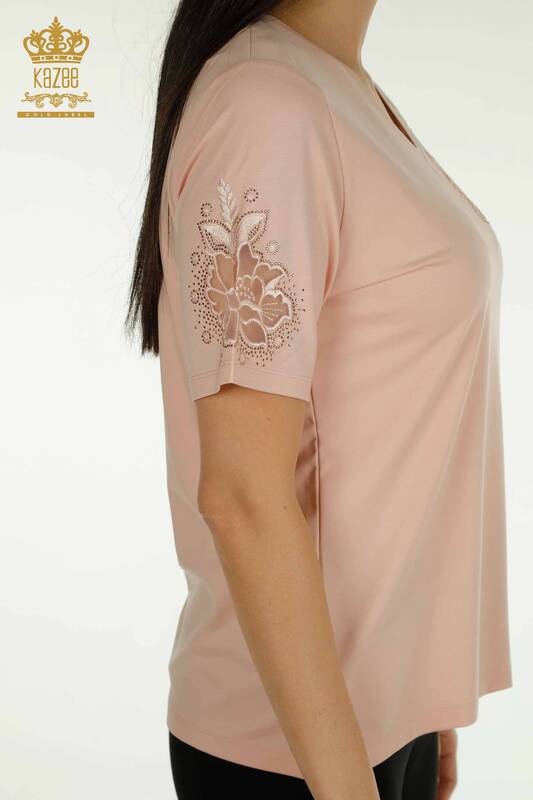 Bluză de damă cu ridicata cu pulbere brodata - 79883 | KAZEE