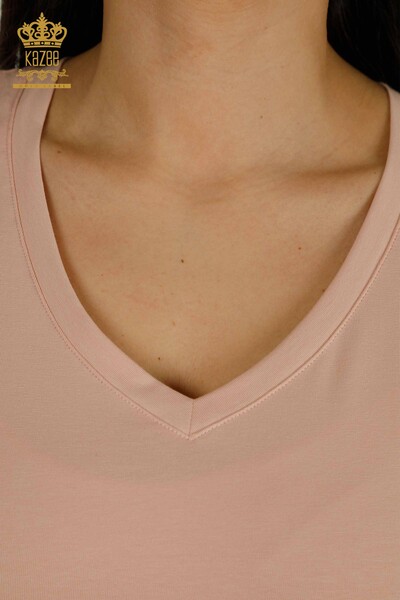 Bluză cu mânecă scurtă pentru femei cu ridicata - 79561 | KAZEE - Thumbnail