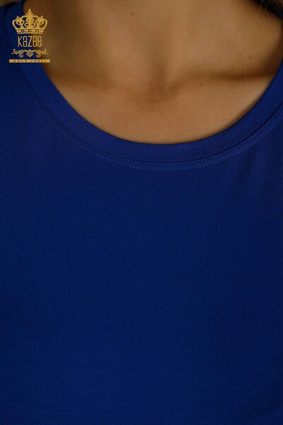 Bluză de damă cu ridicata cu mărgele Saks brodate de piatră - 79199 | KAZEE - Thumbnail