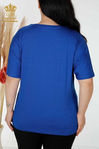 Bluză de damă cu ridicata cu modele de fluturi Saks - 78933 | KAZEE - Thumbnail