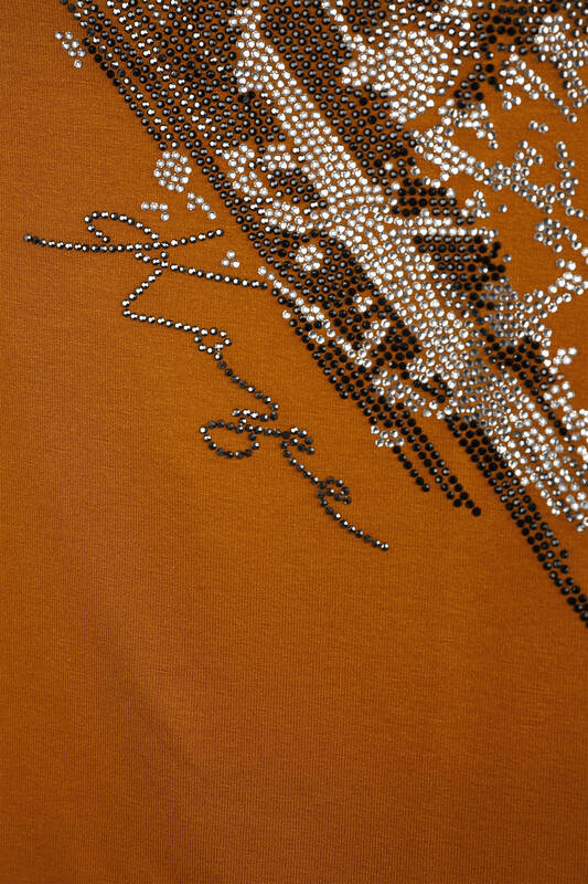 Bluză de damă cu ridicata cu detaliu tigru brodat cu piatră - 77966 | kazee