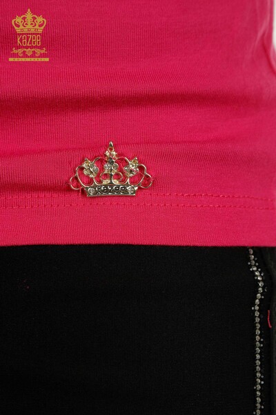 Bluză de damă cu ridicata cu mânecă zero fuchsia - 79312 | KAZEE - 4