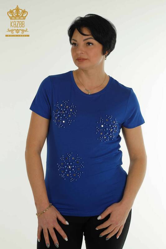 Bluză cu ridicata pentru femei - Margele Brodat - Saks - 79201 | KAZEE