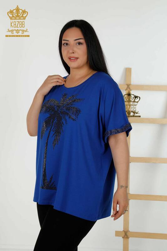 Bluză de damă cu ridicata cu model Saks - 79325 | KAZEE