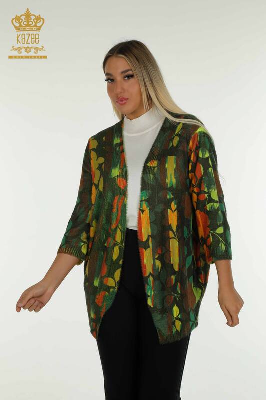 Cardigan cu ridicata pentru femei Angora cu modele colorate - 30450 | KAZEE