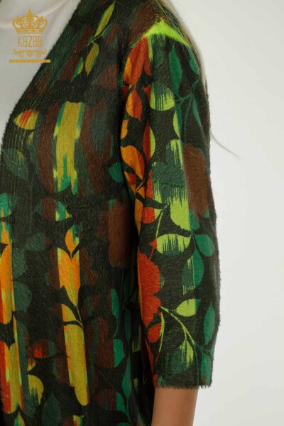 Cardigan cu ridicata pentru femei Angora cu modele colorate - 30450 | KAZEE - Thumbnail