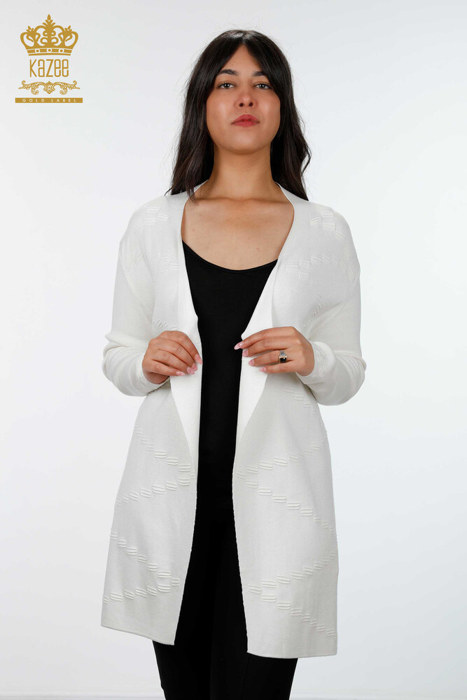 Cardigan cu ridicata pentru damă, cu model lung, viscoză - 15440 | KAZEE - 1