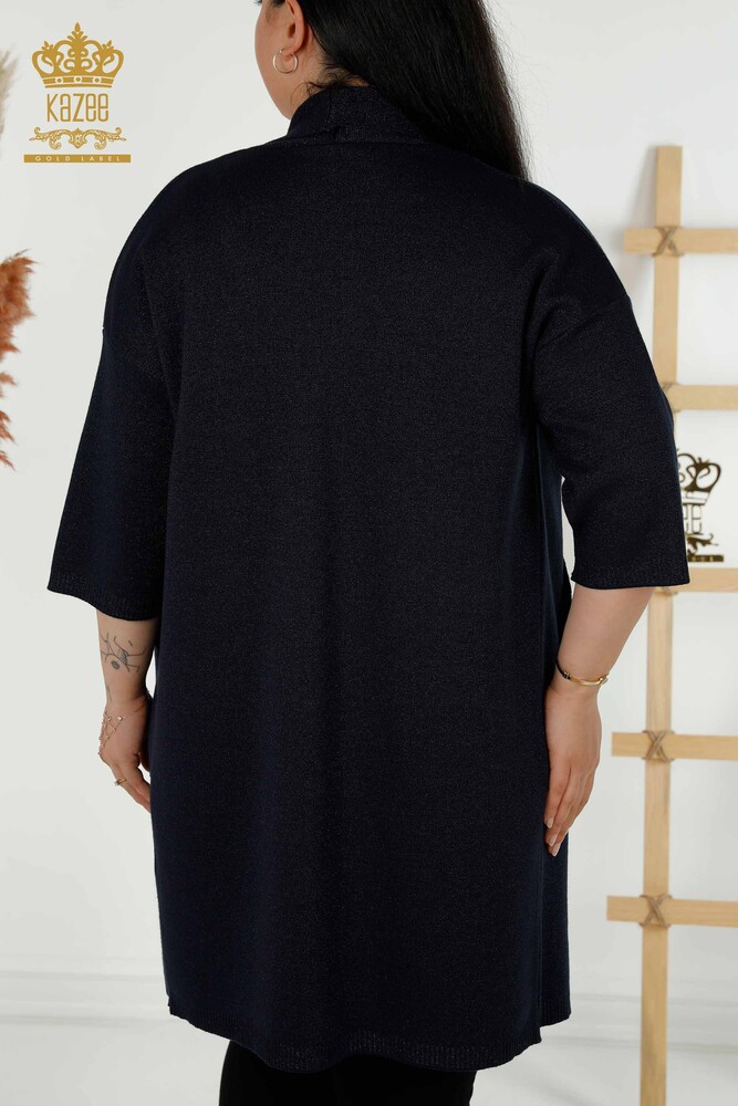 Cardigan en-gros pentru femei cu detaliu de buzunar Bleumarin - 30047 | KAZEE - 7
