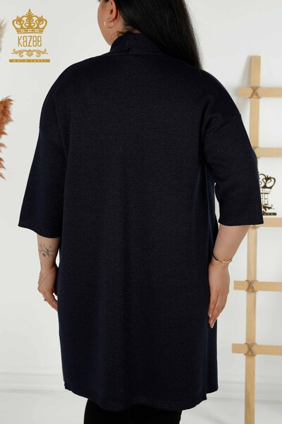 Cardigan en-gros pentru femei cu detaliu de buzunar Bleumarin - 30047 | KAZEE - 7
