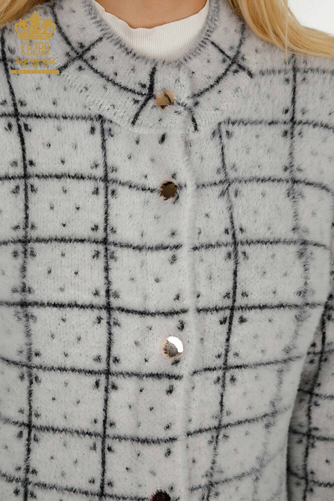 Cardigan de damă cu ridicata în două culori Angora Ecru Negru - 30592 | KAZEE - 3