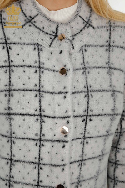Cardigan de damă cu ridicata în două culori Angora Ecru Negru - 30592 | KAZEE - 3