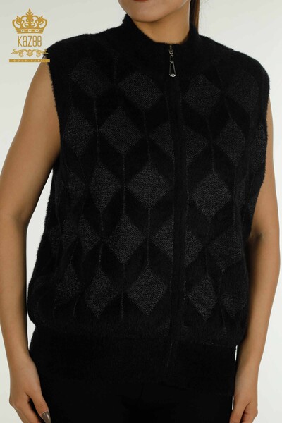 Cardigan pentru femei cu fermoar negru - 30211 | KAZEE - 2