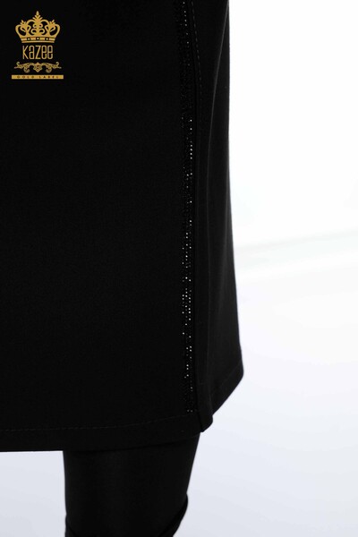 Fusta de damă cu ridicata cu buzunar negru - 4208 | KAZEE - Thumbnail