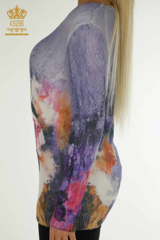 Tricotaj Angora pentru damă cu ridicata - Modelat Trandafir - Digital - 40014 | KAZEE