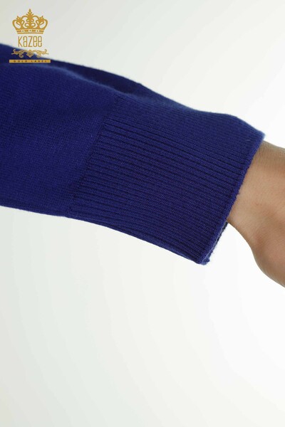 Pulover de tricotaje de damă cu ridicata - Cristal Piatră Brodat - Saks - 30469 | KAZEE - Thumbnail