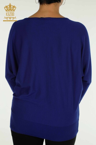 Pulover de tricotaj pentru femei cu ridicata - Tulle Detaliat - Saks - 16942 | KAZEE - Thumbnail