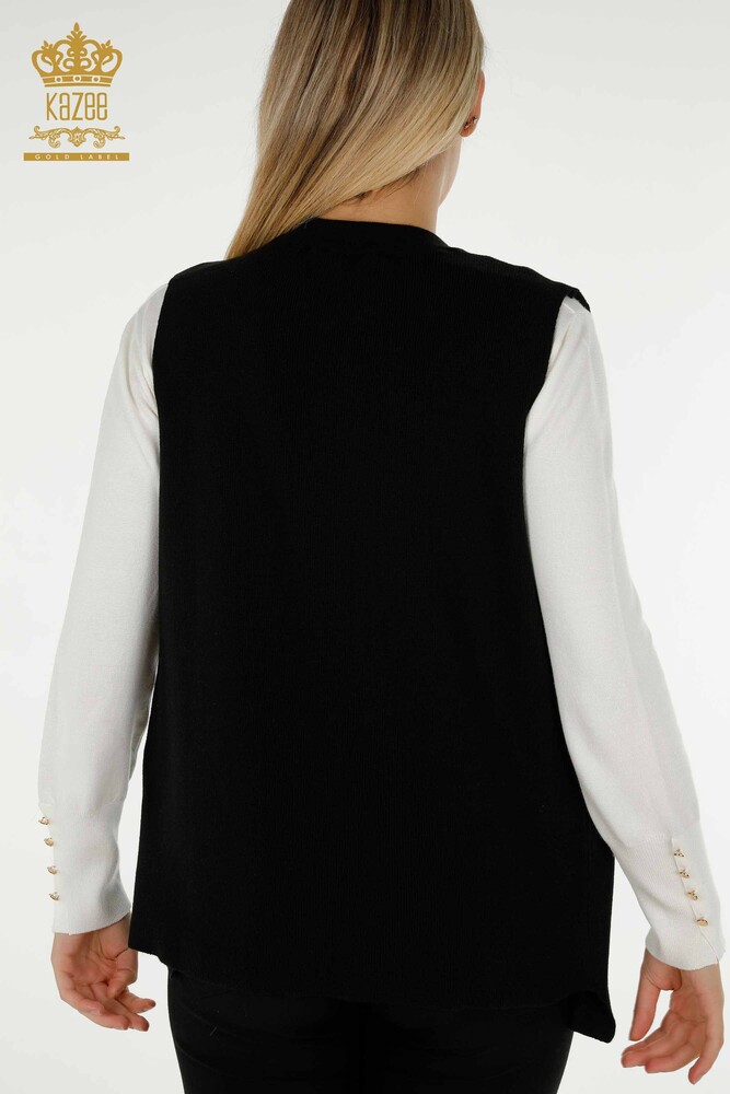 Vesta scurta de dama cu ridicata, brodata cu piatra neagra - 30411 | KAZEE - 5