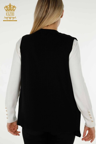 Vesta scurta de dama cu ridicata, brodata cu piatra neagra - 30411 | KAZEE - 5