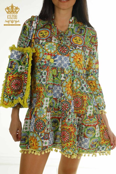 Geanta de rochie de dama cu ridicata detaliata verde - 2402-211282 | S&M - Thumbnail