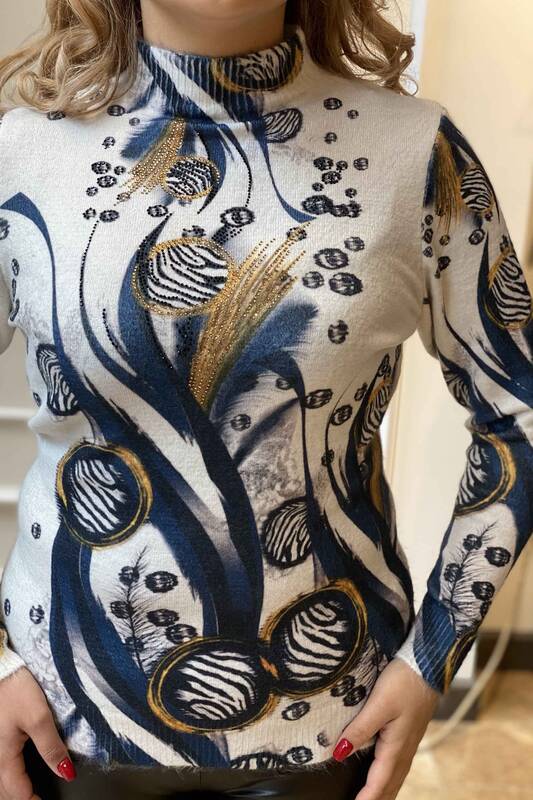 Îmbrăcăminte cu ridicata pentru femei Pulover Angora imprimat digital - 18822 | Kazee