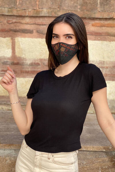 Masca en-gros pentru femei cu pietre stralucitoare colorate - 406 | KAZEE