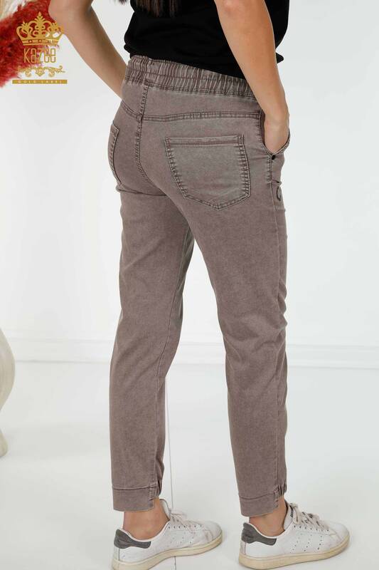 Pantaloni en-gros de damă din nurcă cu talie elastică - 3500 | KAZEE