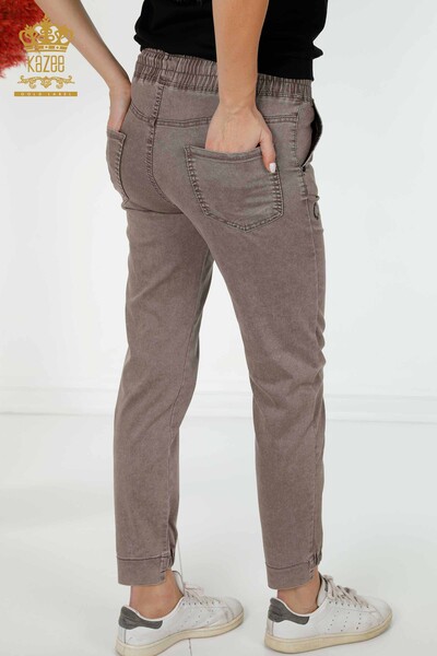 Pantaloni en-gros de damă din nurcă cu talie elastică - 3500 | KAZEE - Thumbnail