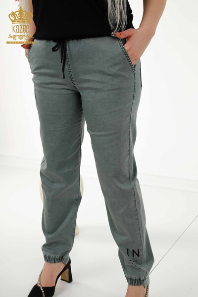 Pantaloni en-gros de damă din nurcă cu talie elastică - 3675 | KAZEE - 4