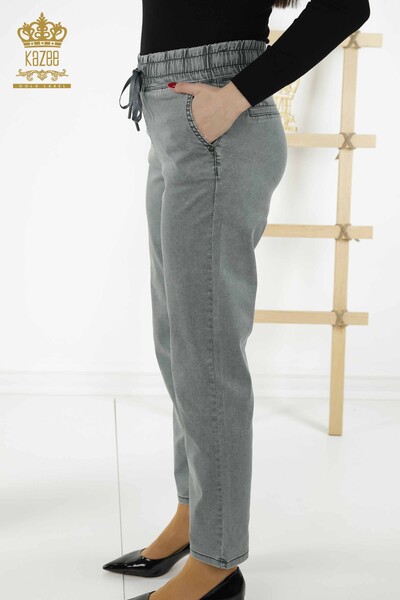 Pantaloni de dama cu ridicata din nurca brodata cu piatra - 3674 | KAZEE - Thumbnail