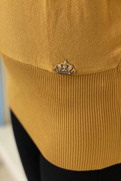 Pulover de damă cu ridicata cu mânecă liliac cu sigla - 15705 | KAZEE - Thumbnail
