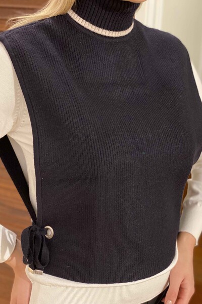 En-gros de damă pulover cu gât încrucișat lateral deschis - 15424 | KAZEE - Thumbnail