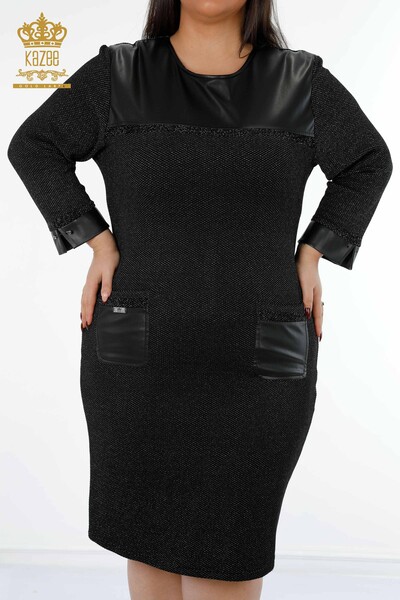 Rochie cu ridicata pentru femei neagra - Istanbul Wholesale Clothing - 7587 | KAZEE - Thumbnail