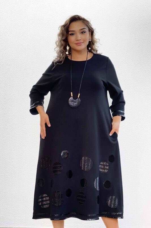 En-gros pentru femei tricotaje rochie buzunar cu model viscoză - 7583 | KAZEE