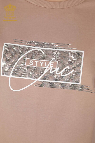 Set de trening en-gros pentru femei Crystal Stone Brodat Mink - 17461 | KAZEE - 4