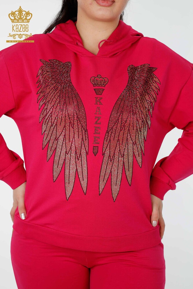 Set de trening cu ridicata pentru femei, fucsia cu aripi de înger - 17481 | KAZEE - 3