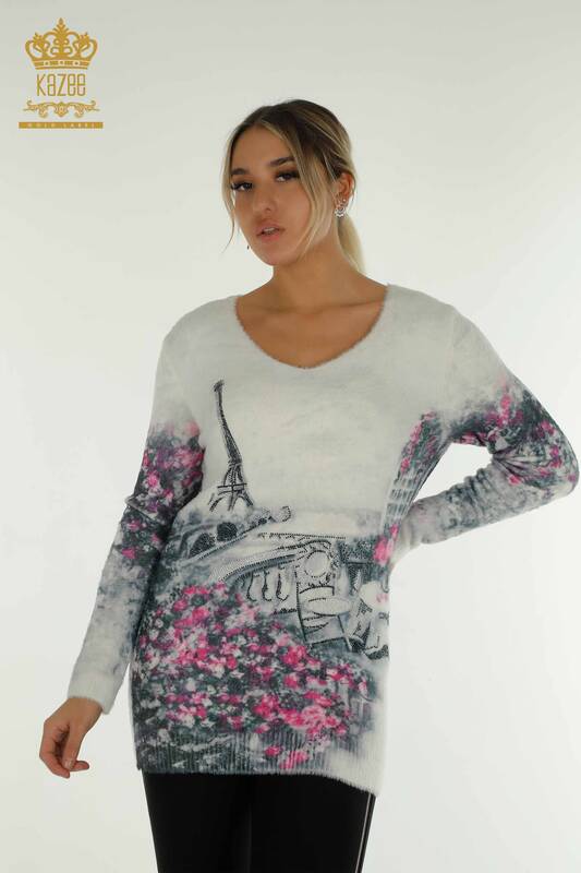 Angro Tricotaj de damă Angora - cu mânecă lungă - Digital - 40013 | KAZEE