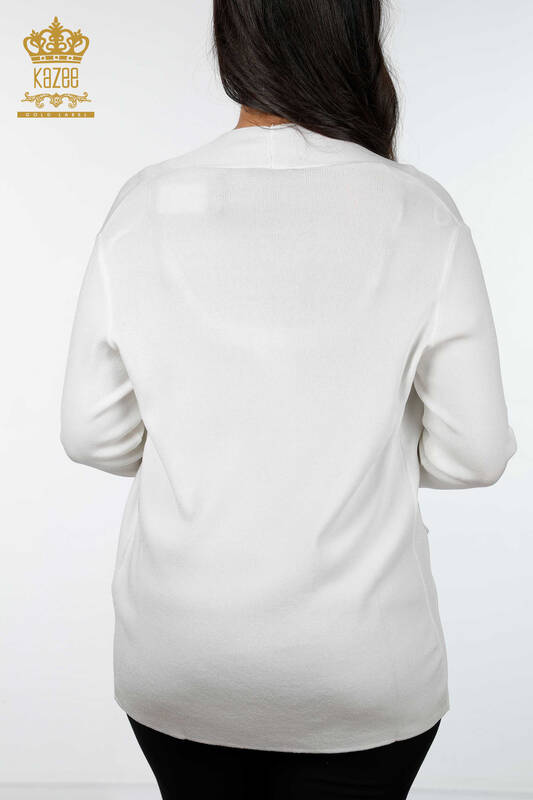 Tricotaj cu ridicata pentru femei Cardigan Buzunar lung Detaliat Viscoza - 15744 | KAZEE