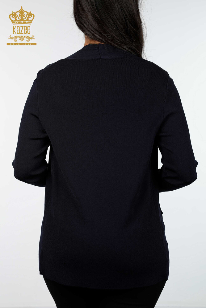 Tricotaj cu ridicata pentru femei Cardigan Buzunar lung Detaliat Viscoza - 15744 | KAZEE - 21