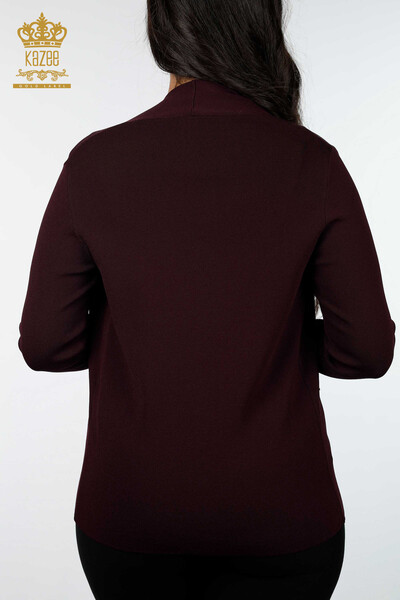 Tricotaj cu ridicata pentru femei Cardigan Buzunar lung Detaliat Viscoza - 15744 | KAZEE - Thumbnail
