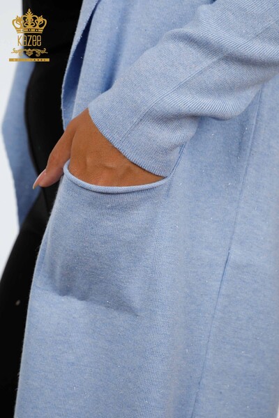 Tricotaj cu ridicata pentru femei Cardigan Buzunar lung Detaliat Viscoza - 16871 | KAZEE - Thumbnail