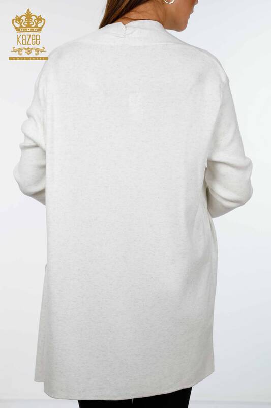 Tricotaj cu ridicata pentru femei Cardigan Buzunar lung Detaliat Viscoza - 16871 | KAZEE