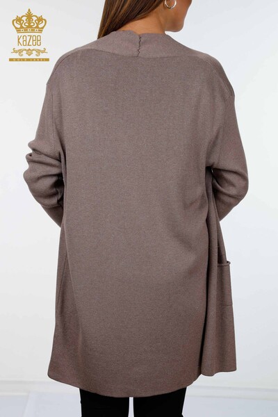 Tricotaj cu ridicata pentru femei Cardigan Buzunar lung Detaliat Viscoza - 16871 | KAZEE - 21